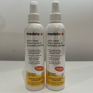 Medela Quick Clean Breast Pump & Accessory Sanitizer Spray 8oz (2-Pack) NWT